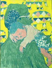 Nicole on Jacques Shoulder - 1964 copy